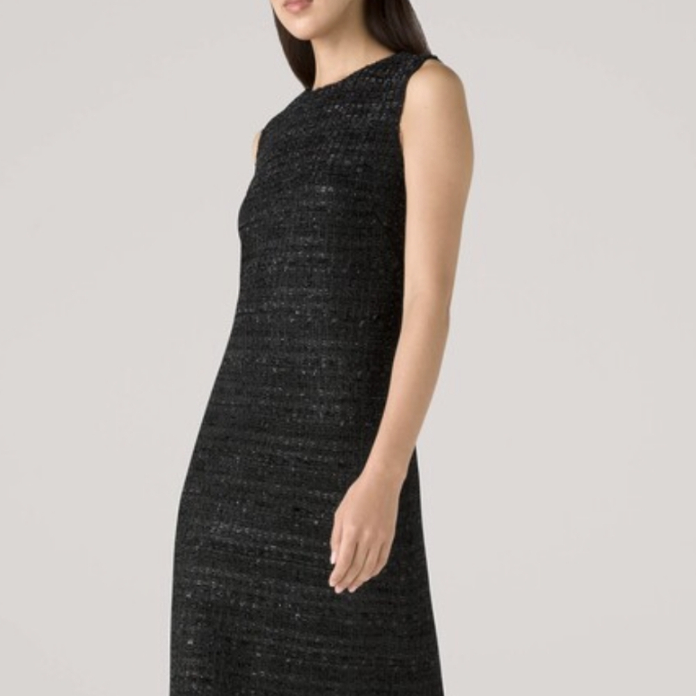NWT St. John Tweed Metallic Midi Dress 14